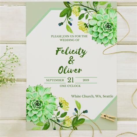 apple green wedding invitation